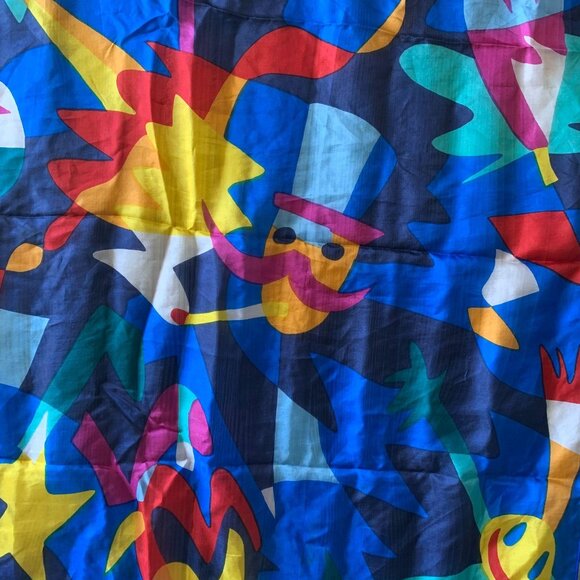 Vintage Ashley Brooke MCM Novelty Psychedelic Hand Rolled Silk Scarf - Picture 2 of 9